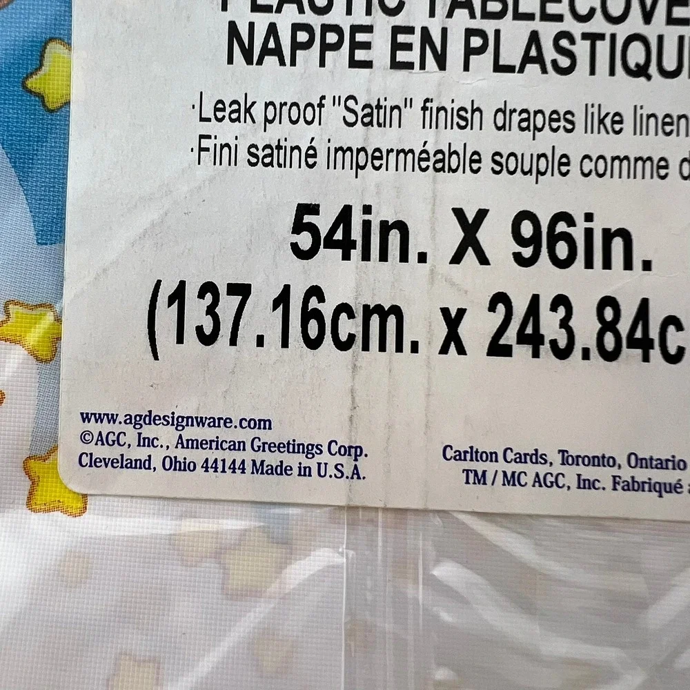 Care Bears Plastic Tablecover Lot of 3 DesignWare American Greetings Y2K 54x96